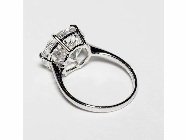 18 karaat witgouden ring met 7,05 crt. diamant. - afbeelding 12 van  15