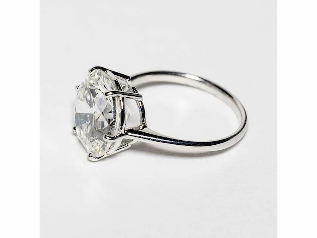 18 karaat witgouden ring met 7,05 crt. diamant. - afbeelding 13 van  15