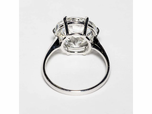 18 karaat witgouden ring met 7,05 crt. diamant. - afbeelding 14 van  15
