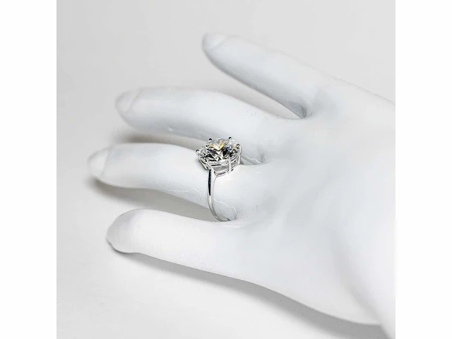 18 karaat witgouden ring met 7,05 crt. diamant. - afbeelding 15 van  15