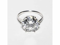 18 karaat witgouden ring met 7,05 crt. diamant. - afbeelding 1 van  15