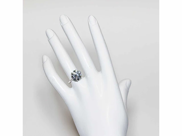 18 karaat witgouden ring met 7,05 crt. diamant. - afbeelding 3 van  15