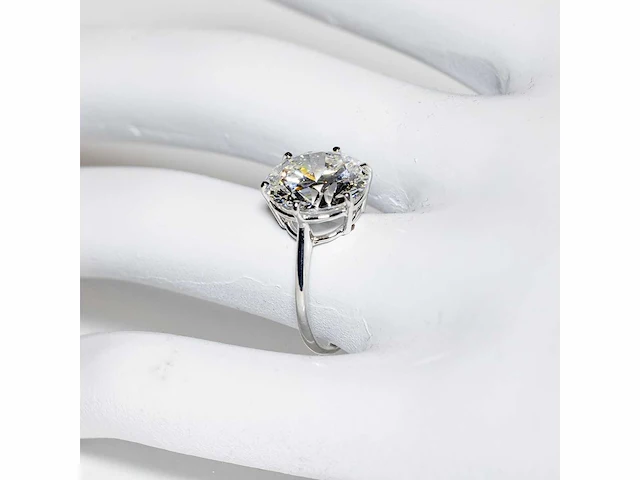 18 karaat witgouden ring met 7,05 crt. diamant. - afbeelding 4 van  15