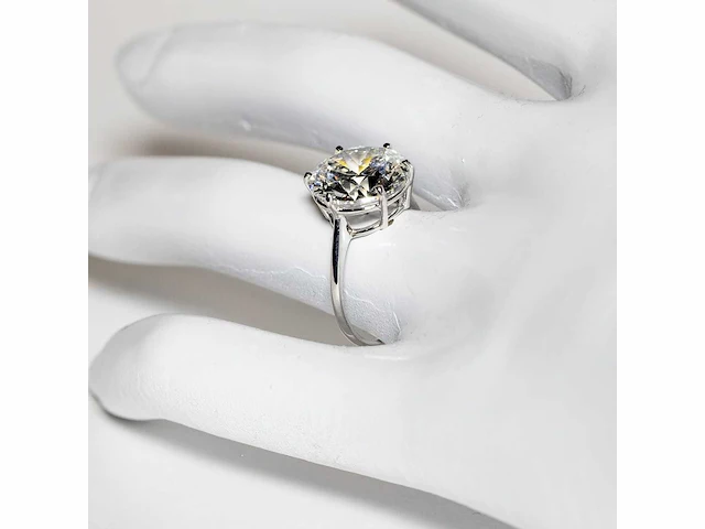 18 karaat witgouden ring met 7,05 crt. diamant. - afbeelding 8 van  15
