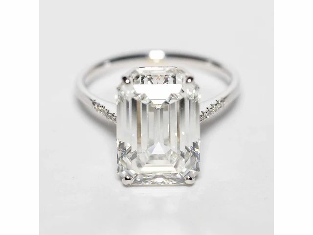 18 karaat witgouden ring met 7,05 crt. diamant - afbeelding 1 van  9