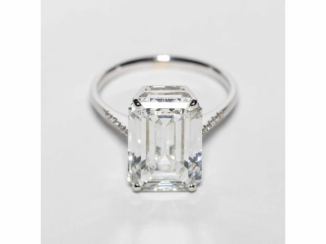18 karaat witgouden ring met 7,05 crt. diamant - afbeelding 3 van  9