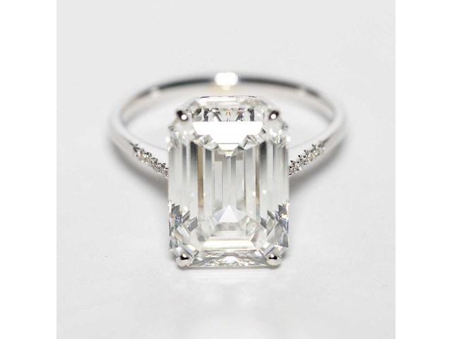 18 karaat witgouden ring met 7,05 crt. diamant - afbeelding 1 van  9