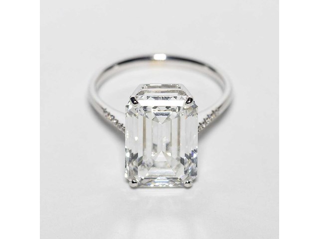 18 karaat witgouden ring met 7,05 crt. diamant - afbeelding 3 van  9