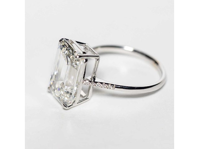 18 karaat witgouden ring met 7,05 crt. diamant - afbeelding 4 van  9