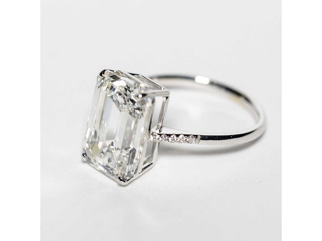 18 karaat witgouden ring met 7,05 crt. diamant - afbeelding 9 van  9