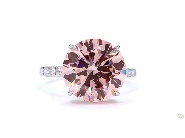 18 karaat witgouden ring met 7,60 crt. diamant - afbeelding 2 van  6