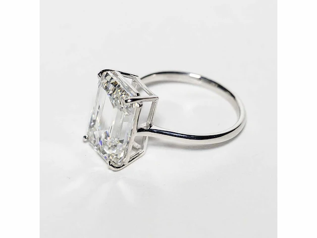18 karaat witgouden ring met 8,05 crt. diamant. - afbeelding 11 van  18