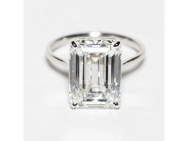 18 karaat witgouden ring met 8,05 crt. diamant. - afbeelding 13 van  18