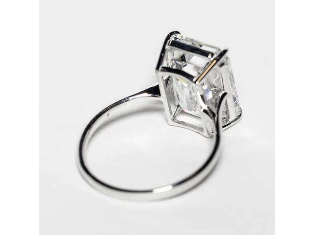 18 karaat witgouden ring met 8,05 crt. diamant. - afbeelding 14 van  18