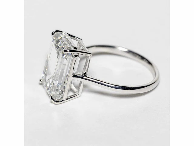 18 karaat witgouden ring met 8,05 crt. diamant. - afbeelding 5 van  18