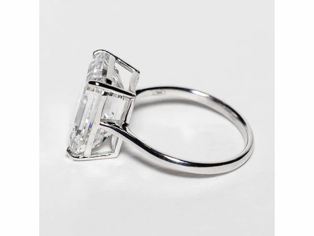 18 karaat witgouden ring met 8,05 crt. diamant. - afbeelding 6 van  18