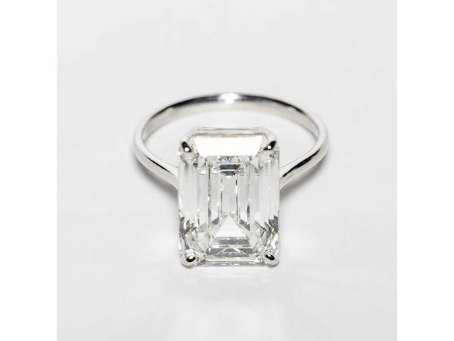 18 karaat witgouden ring met 8,05 crt. diamant. - afbeelding 7 van  18