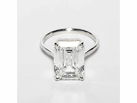18 karaat witgouden ring met 8,05 crt. diamant. - afbeelding 7 van  18