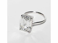 18 karaat witgouden ring met 8,05 crt. diamant. - afbeelding 8 van  18