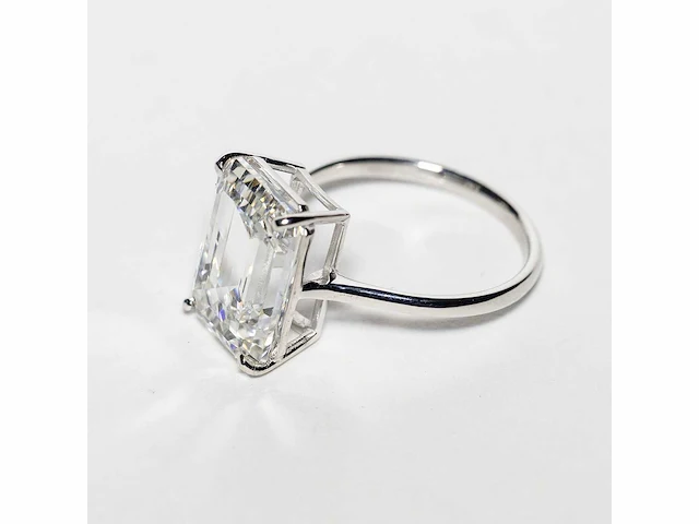 18 karaat witgouden ring met 8,05 crt. diamant. - afbeelding 7 van  18
