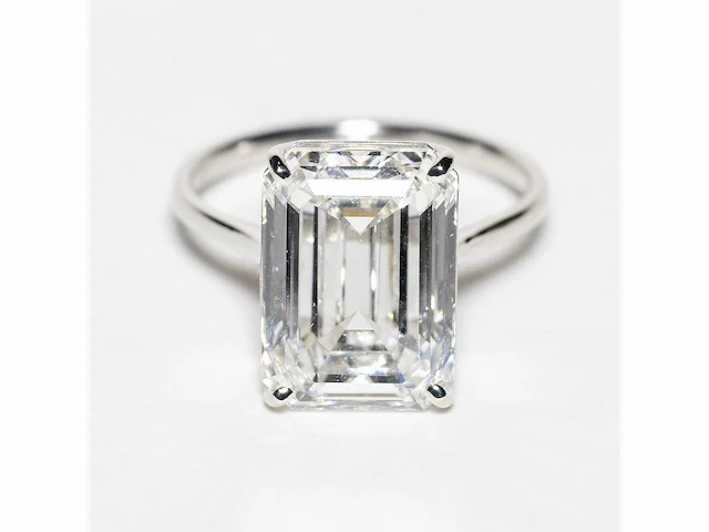 18 karaat witgouden ring met 8,05 crt. diamant. - afbeelding 8 van  18