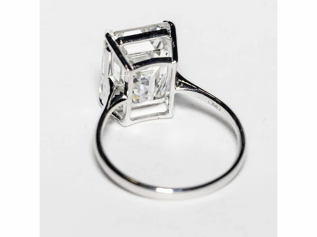 18 karaat witgouden ring met 8,05 crt. diamant. - afbeelding 13 van  18