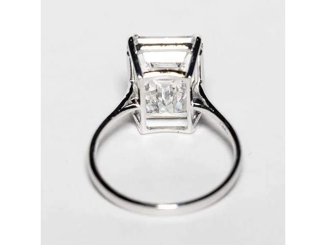 18 karaat witgouden ring met 8,05 crt. diamant. - afbeelding 14 van  18