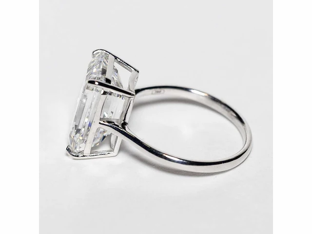18 karaat witgouden ring met 8,05 crt. diamant. - afbeelding 15 van  18