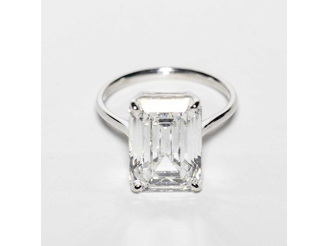 18 karaat witgouden ring met 8,05 crt. diamant. - afbeelding 3 van  18