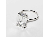 18 karaat witgouden ring met 8,05 crt. diamant. - afbeelding 5 van  18