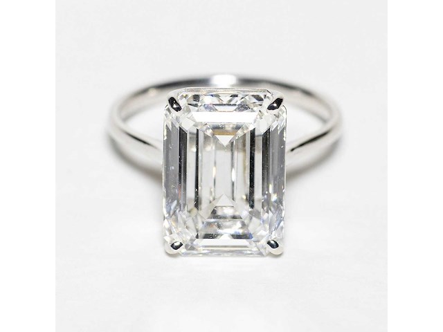 18 karaat witgouden ring met 8,05 crt. diamant. - afbeelding 8 van  18