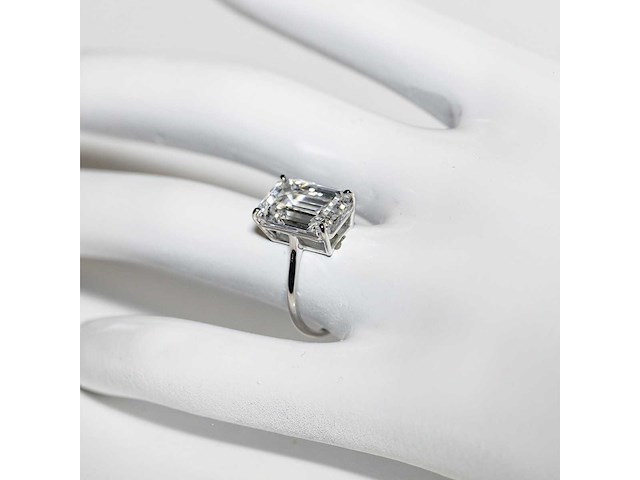 18 karaat witgouden ring met 8,05 crt. diamant. - afbeelding 9 van  18