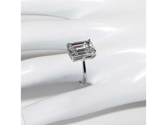 18 karaat witgouden ring met 8,05 crt. diamant. - afbeelding 10 van  18