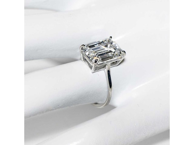 18 karaat witgouden ring met 8,05 crt. diamant. - afbeelding 12 van  18