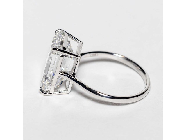 18 karaat witgouden ring met 8,05 crt. diamant. - afbeelding 15 van  18