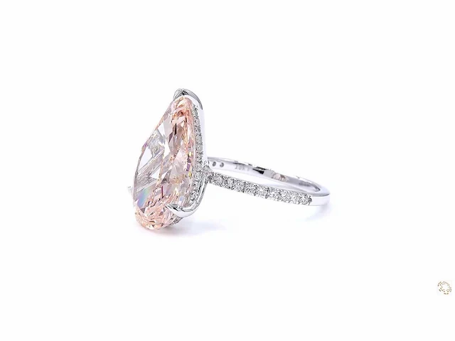 18 karaat witgouden ring met 9,57 crt. diamant - afbeelding 4 van  6