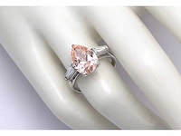 18 karaat witgouden ring met roze 4,41 crt. diamant - afbeelding 1 van  9
