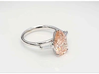 18 karaat witgouden ring met roze 4,41 crt. diamant - afbeelding 4 van  9