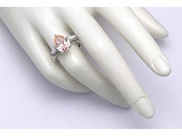 18 karaat witgouden ring met roze 4,41 crt. diamant - afbeelding 6 van  9