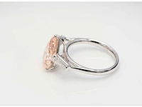 18 karaat witgouden ring met roze 4,41 crt. diamant - afbeelding 7 van  9