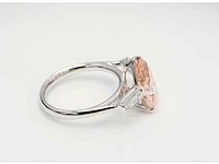 18 karaat witgouden ring met roze 4,41 crt. diamant - afbeelding 8 van  9