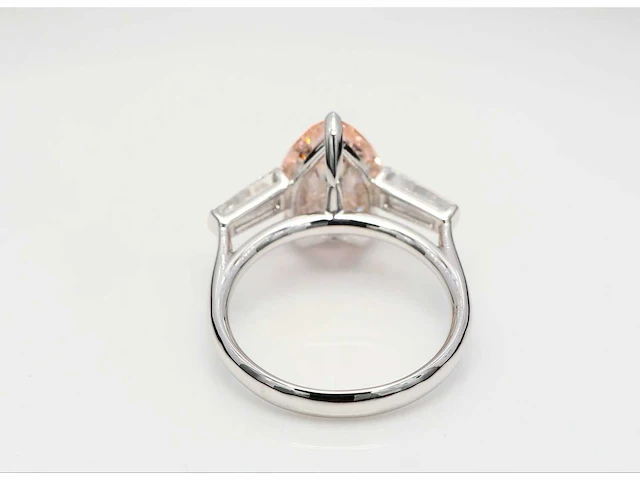 18 karaat witgouden ring met roze 4,41 crt. diamant - afbeelding 9 van  9