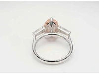 18 karaat witgouden ring met roze 4,41 crt. diamant - afbeelding 9 van  9