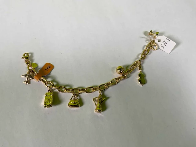 18 karaats geelgouden bedelarmband - afbeelding 1 van  3