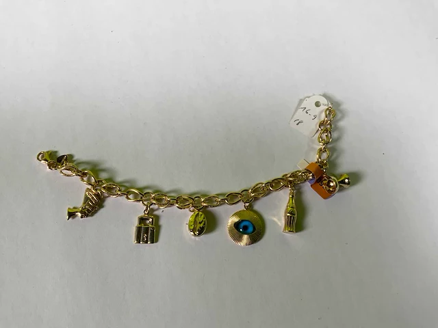 18 karaats geelgouden bedelarmband - afbeelding 1 van  3