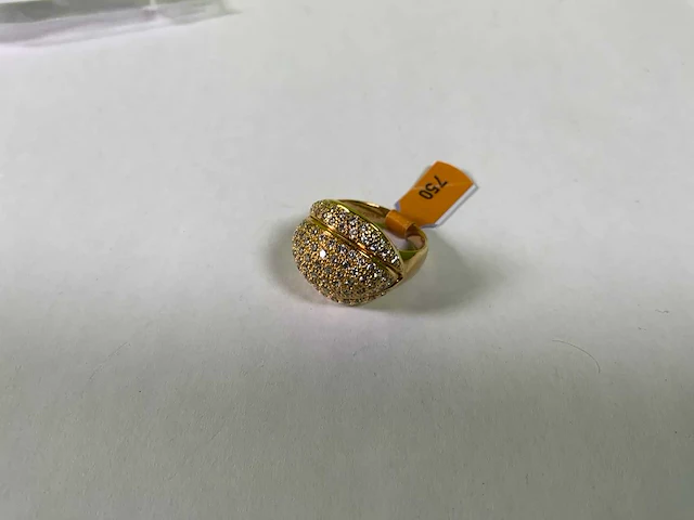 18 karaats geelgouden bolle ring - afbeelding 1 van  4