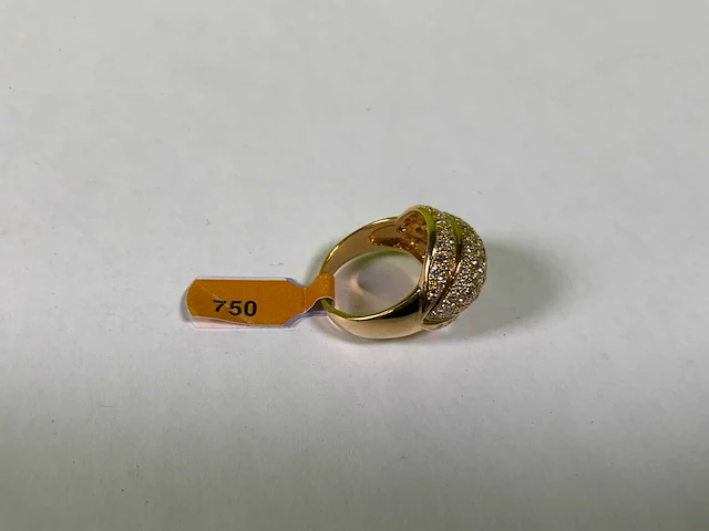 18 karaats geelgouden bolle ring - afbeelding 2 van  4