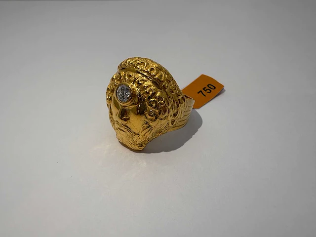 18 karaats geelgouden ring met 0,25kt diamant - afbeelding 1 van  3