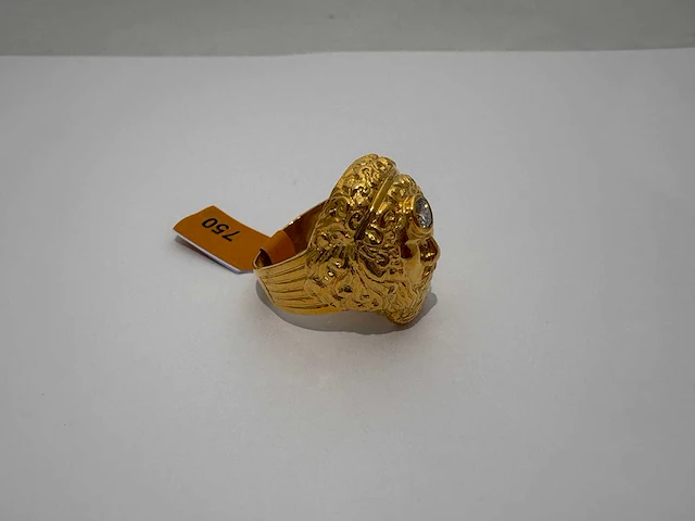 18 karaats geelgouden ring met 0,25kt diamant - afbeelding 3 van  3