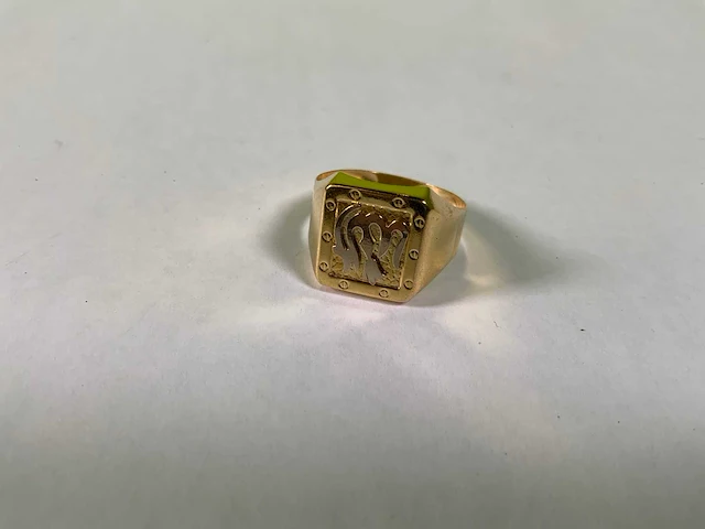 18 karaats geelgouden ring - afbeelding 3 van  4